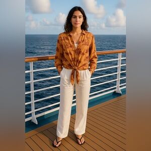 🌊 NEXT Animal Print Tie-Front Blouse